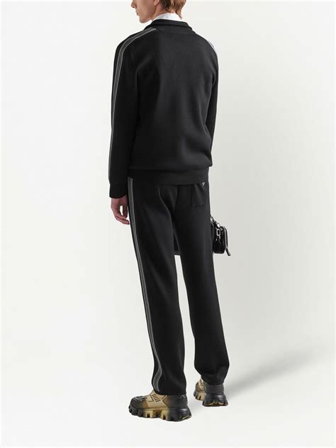 prada side striped embellished track pants|Prada cargo pants men.